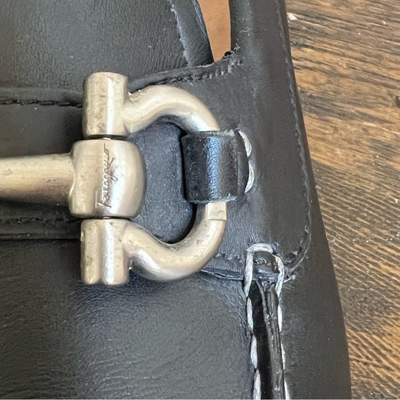 Salvatore Ferragamo ‘Parigi 5’ $795 Horsebit Drives Loafers Black Leather 7.5 - Picture 10 of 17